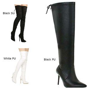 Trendsup Gisele-8 Pointed Toe Thigh High Boot